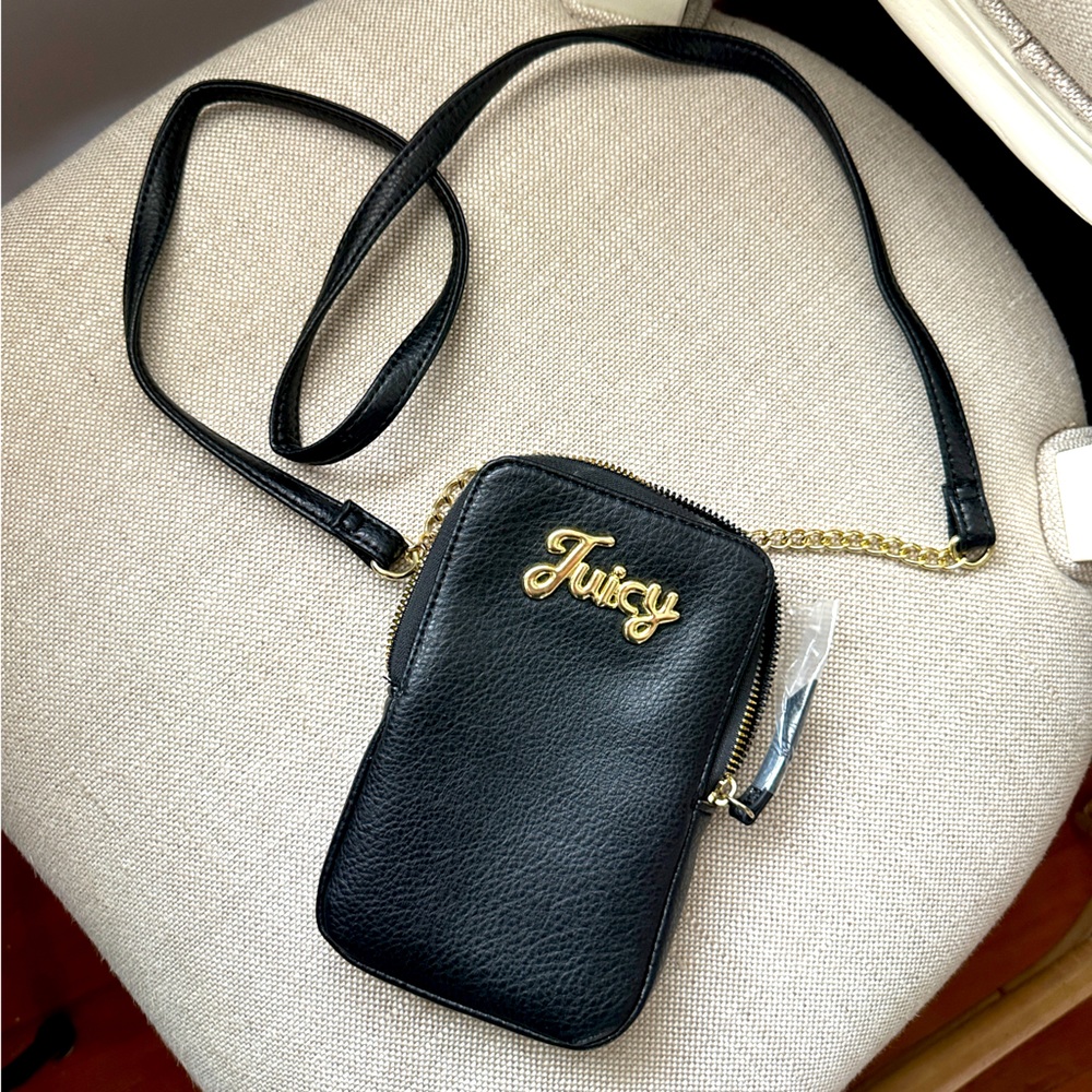 Juicy couture cross body phone bag with gold detail NWT